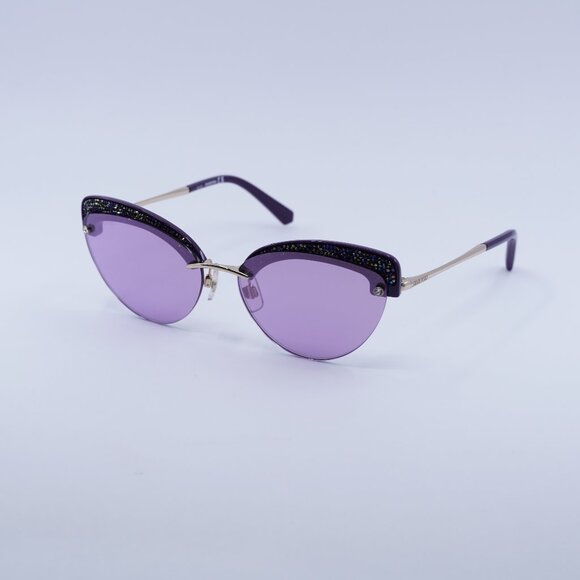 Swarovski SK0257 28G Sunglasses - Gold Frame Purple Lenses